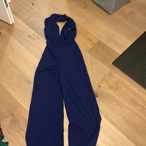 Halter cross strap jumpsuit